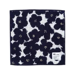 ☆ ハナプリントネイビー ☆ ワールドパーティー W by Wpc. ハンカチ スタンダード wpc ハンドタオル ミニタオルハンカチ 25cm タオルハンカチ ハンカチタオル ハンカチ タオル レディース おしゃれ 北欧 かわいい テキスタイル ふわふわ