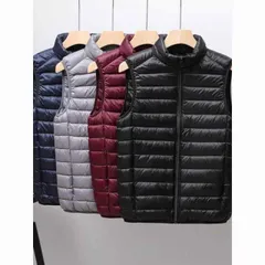 種類46：XL/B：ブラック真綿 春 コーデ メンズ  服 シンプル ファッション オシャレ 大人 かっこいい 大きいサイズ ストリート 紳士服  ライト ダウン ジャケット カジュアル ベスト 春 コート