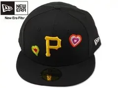 NEWERA【ニューエラ】59FIFTY CHAIN STITCH HEART PITTSBURGH PIRATES BLACK チェーンステッチハート ピッツバーグ パイレーツ ブラック 20987
