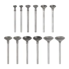 新品 uxcell ダイヤモンド研削ヘッド12個セット 6/8/10/12/14/16mm 直径 1/8 シャンク 彫刻ドリルビット 球状ヘッド ロータリーツール 研磨 彫刻 宝石 石材 セラミック用