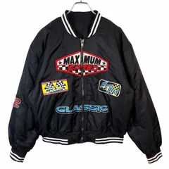 ヴィンテージvintageレーシングジャケットスカジャンスタジャンスタジアムジャケットブルゾン中綿入り両面ワッペン袖ナンバリング黒ブラック白ホワイト赤レッド青ブルー黄色イエロー41102