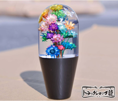 数量限定！水中花 シフトノブ 丸型 10cm クリスタル ドライ花 レトロ デコトラ 旧車 当時物 昭和 トラックパーツ G0530S