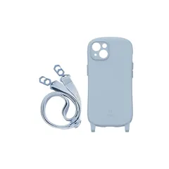 iFace Hang and iPhone 13 ケース シリコンハード/ショルダーストラップ セット (ペールブルー) 【アイフェイス アイフォン13 用 カバー ショルダー 】