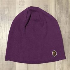 APE HEAD LOGO ニット帽 purple a bathing ape BAPE エイプ ベイプ アベイシングエイプ ニット 帽子 knit cap beanie NIGO
