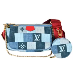 CHANELデニムピンクステッチノベルティバッグ チェーン クラッチ バッグ - シャイニー クランプル ラムスキン
