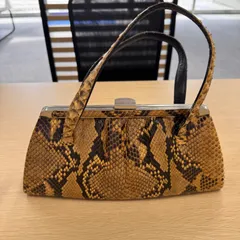 縁起物　蛇皮バッグ　昭和レトロ　ヴィンテージ　ハンドバッグ　パイソン
