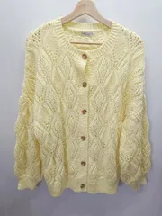 ◇ earth music&ecology アースミュージック＆エコロジー 長袖 カーディガン サイズF イエロー系 レディース E  【1405140004915】