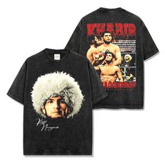 カムザット・チマエフ ボーズ Khamzat Chimaev 格闘技 ヴィンテージ加工 両面プリント コットン 半袖 Tシャツ S～3XL