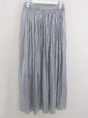 ◇ w closet ダブルクローゼット ウエストゴム シャイニー ロング ギャザー スカート グレー系 レディース  【中古】 【1206240010444】
