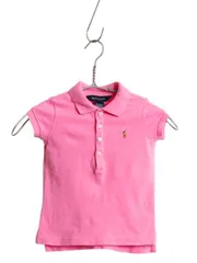 【お得なクーポン配布中!】 ラルフローレン 鹿の子 半袖 ポロシャツ ベビー キッズ ガールズ 70cm 古着 ポロ 半袖シャツ コットン ワンポイント 子供 ピンク かわいい