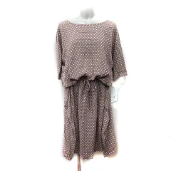 ズッカ zucca ワンピース ロング ドルマンスリーブ 七分袖 ドット M 茶 モカ /YIのサムネイル