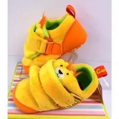 ムーンスター可愛いキャロットのファーストシューズF003オレンジ12.0センチ