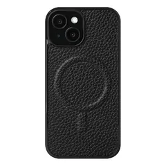 iPhone 13 Pro プロ ケース MagSafe 対応 本革 シュリンクレザー スマホケース スマホ カバー 背面ケース 携帯ケース (iPhone13Pro, ブラック)