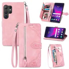 【特価セール】手帳型 ケース SC-52E SCG26 ビジネスフリップノートレザーケースシンプルなレトロなファッション携帯電話ケース防水と汚れた携帯電話ケース多機能財布収納付きスタンド携帯電話シェルPUレザー保護カバー耐久性のある摩擦(ピンク) Ultra
