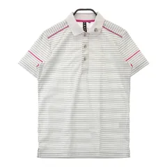 サイズ：M AND PER SE アンパスィ  半袖ポロシャツ ボーダー柄 グレー系 [240101274979]# ゴルフウェア メンズ ストスト