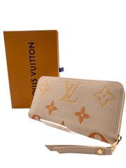 ルイヴィトン(LOUIS VITTON) ジッピー・ウォレット M82206 モノグラム・アンプラント ジャイアント サフラン ゴールド金具 中古 レディース 長財布 ラウンドファスナー