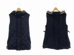 マックスマーラ MAX MARA THE Cube リバーシブル ダウンベスト フード ジップアップ ベルト付き 40 紺 ネイビー /MI ■OSのサムネイル