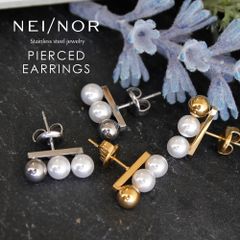 【新品】 Nei/nor ピアス お肌に優しい つけっぱなしok サージカルステンレス 316L ジェンダーレス ファッション アクセサリー 錆に強い 変色しにくい スキンジュエリー 贈り物 プレゼント ゴールド シルバー ネイナー NnP-0119