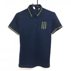 ★SALE価格★【超美品】アディダス 半袖ポロシャツ ネイビー×イエロー 3ライン 一部メッシュ生地  レディース OT(XL) ゴルフウェア adidas