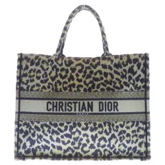 DIOR (ディオール) Leopard Book Tote Large ブックトート レオパード ハンドバッグ ブラウン