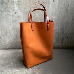 HERZ ソフト革のトートバッグ 縦型 キャメル ヘルツ レザー 革 カバン 鞄 Lのサムネイル