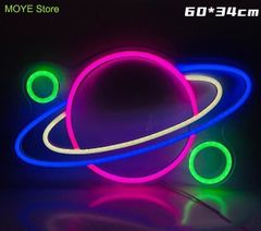 ネオンサイン 壁掛け ネオンイト 天体 発光サイン ネオン管 壁装飾 おしゃれ LED ネオン看板 部屋 インテリア バー カフェ 車 屋内 販売店 趣味 照明 D767
