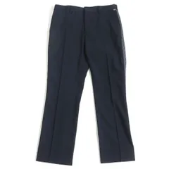 極美品□FENDI/フェンディ ズッカ/サイドライン ウール シングル スラックス/トラウザーズパンツ ネイビー 48 イタリア製 国内正規品のサムネイル