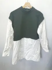 ◇ ZARA ザラ 長袖 ドッキングニット サイズXS ブラック ホワイト レディース E  【1407020061445】