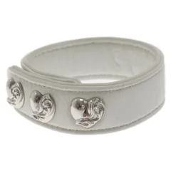 CHROME HEARTS (クロムハーツ) 3BTN 2SNP ハート3ボタン2スナップ レザーブレスレット ハート ホワイト/シルバー 国内ギャランティ付きのサムネイル