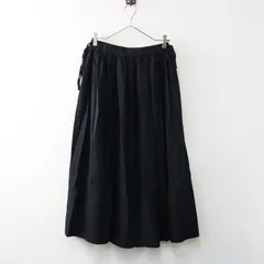 サマンサモスモス Samansa Mos2 SM2 脇リボンスカート F∥ブラック ロング フレア イージー マキシ丈 ボトムス【2400014587494】