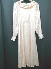 ◇ apres jour アプレジュール フリル リボン 長袖 ロング ワンピース サイズF ベージュ系 レディース P  【1407260013624】