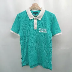 ◇ ⊂ TOMMY トミー 海外風 半袖 半袖シャツ サイズM グリーン系 メンズ E  【1507160019525】