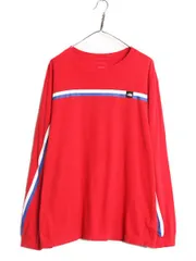 【お得なクーポン配布中!】 ノースフェイス プリント 長袖 Tシャツ メンズ XL 古着 The North Face アウトドア クルーネック ロングスリーブ ロンT ボーダー 袖ライン
