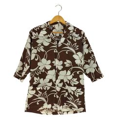 ユーズドフルギ USED古着 {{Paradise Hawaii}} 70s ホノルル製 花柄 オープンカラー アロハシャツ メンズ 表記無 