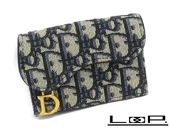 ▲限定値下げ▼ ■美品■　ディオール 二つ折り カード ケース 名刺 入れ ロゴ ブルー トロッター GP 【38587】のサムネイル