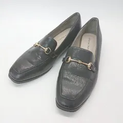 ◇ Oriental Traffic ホースビット スクエアトゥ カジュアル シンプル ローファー サイズ25.5 ブラック レディース E  【1304120033306】