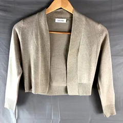 カルバンクライン Calvin Klein  カーディガン ボレロ ショート丈 ラメ加工 オケージョン ゴールド ベージュ系 PXSサイズ 956217のサムネイル
