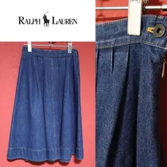 【美品】RALPH LAUREN ラルフローレン タックデザイン デニムスカート