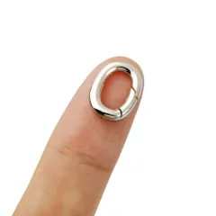 【特価セール】アクセサリー 銀 シルバー925製 スターリングシルバー DIY ハンドメイド パーツ 線の太さ2mm 外径13mmx10mm 丸カン (M) マルカン サークル カラビナ 1個シルバー925 LMAPURのサムネイル