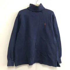 Polo by Ralph Lauren ポロ バイ ラルフローレン スウェット トップス タートルネック Mサイズ ネイビー 裏起毛 長袖 古着 25b菊ST