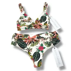 新品 未使用 タグ付き BOYS + ARROWS ボーイズアンドアローズ ユナイテッドアローズ ビキニ 水着 ボタニカル柄 ハイビスカス Z8065MD Z1037 アメリカ製 マルチカラー レディース 夏 ゴーゴー古着久喜倉庫店 33 No.290