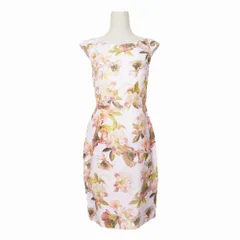 Brooks Brothers ブルックスブラザーズ 花柄 ワンピース フレンチスリーブ シルク混 コットン サイズ2 M ピンク レディース 【中古】