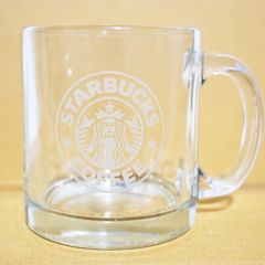 レア旧ロゴ】日本未発売！スターバックス USA製クリアグラス マグ1