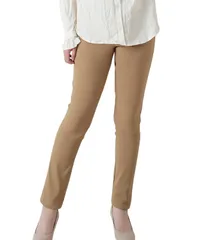 [グリーンパキラ] スキニー レディース ズボン ストレッチ テーラードパンツ 春 夏 秋 イージーパンツ ボトムス ウエストゴム 大きいサイズ ハイウエスト 股下長め パンツ 薄手 ロング 女性 スラックス レギンス 婦人 カ [ベージュ] [L] [標準]