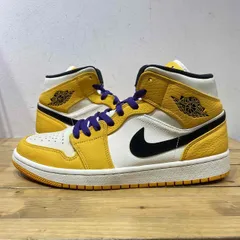 NIKE AIR JORDAN 1 MID SE LAKERS 27.5cm 852542-700 ナイキ エアジョーダンワンミッド レイカーズ スニーカー 心斎橋店