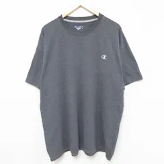 XL/古着 チャンピオン Champion 半袖 ブランド Tシャツ メンズ ワンポイントロゴ 大きいサイズ クルーネック 濃グレー 霜降り 24jul12 中古