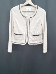 ◇ Θ ef-de エフデ 長袖 ノーカラー ジャケット サイズ9 ベージュ系 レディース E  【1508060008268】