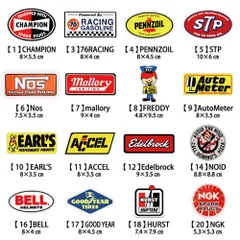 お好きな柄 3枚選べる ステッカーセット レーシング モーター アメリカン雑貨 ガレージ スケボー オイル