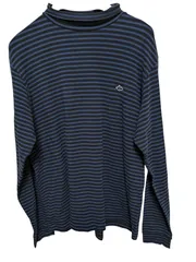 パーリーゲイツのネイビーとブラックのストライプデザインの長袖シャツ