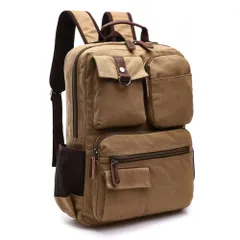 ☆ キャメル ☆ リュック 大容量 kbag23 リュック メンズ おしゃれ キャンバス リュックサック バックパック デイパック 通学 通勤 大容量 A4 PC キャンバスバッグ 帆布 丈夫 おしゃれ シンプル カジュアル アースカラー 旅行 出張